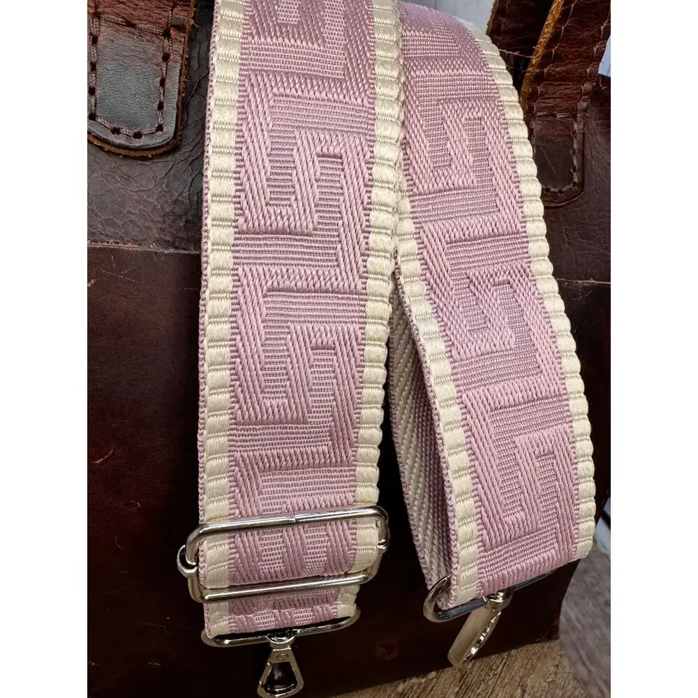 Woven Lavender Purse Strap Wide Striped Bag Strap Boho Crossbody Purse Strap